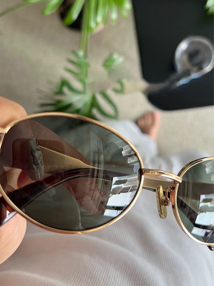 Old Money Cat-Eye Vintage Sunglasses UV400 Metal Frame Shades