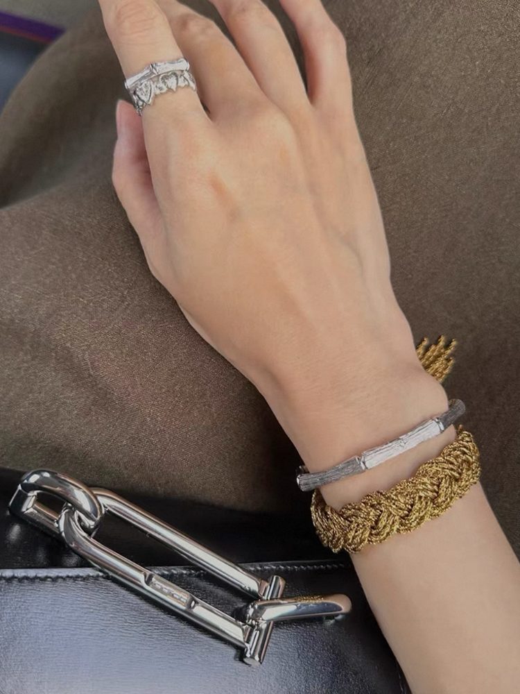 Handwoven Coppe 18k Gold Plated Tassel Bracelet