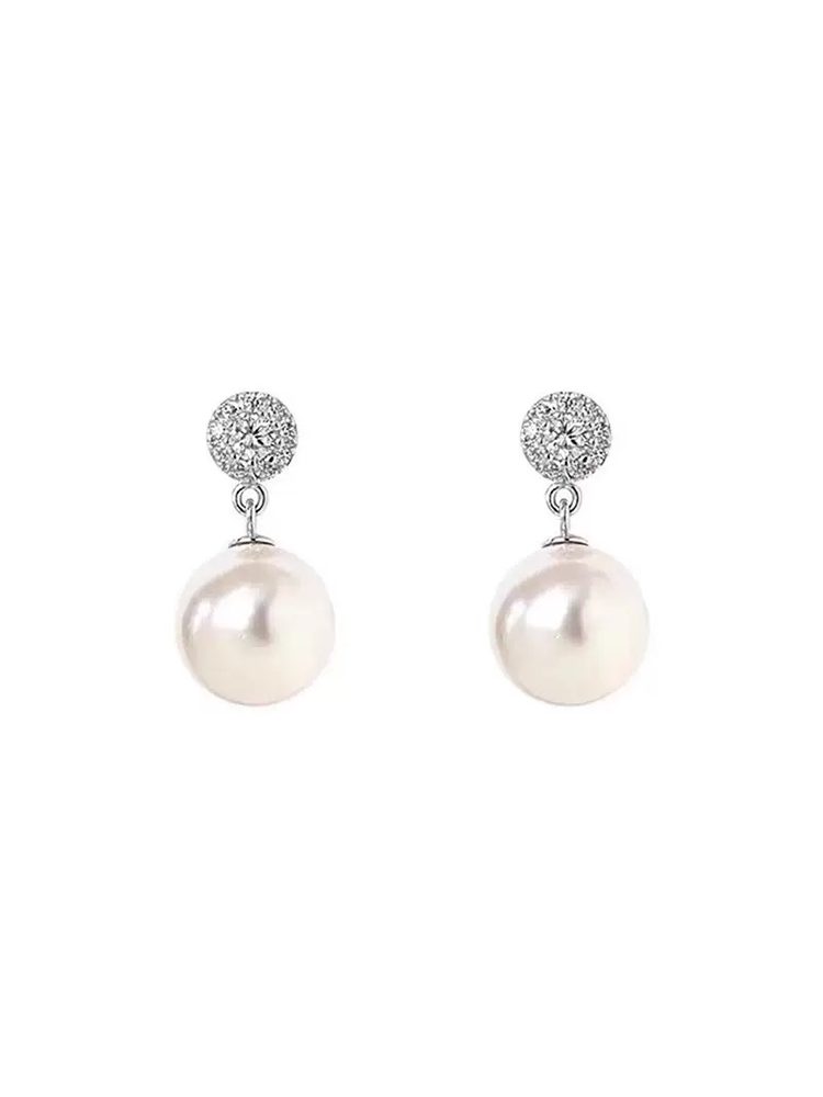 Elegant Pearl Clip-On Earrings, S925 Sterling Silver Post Design, Non-Pierced Earrings for Women