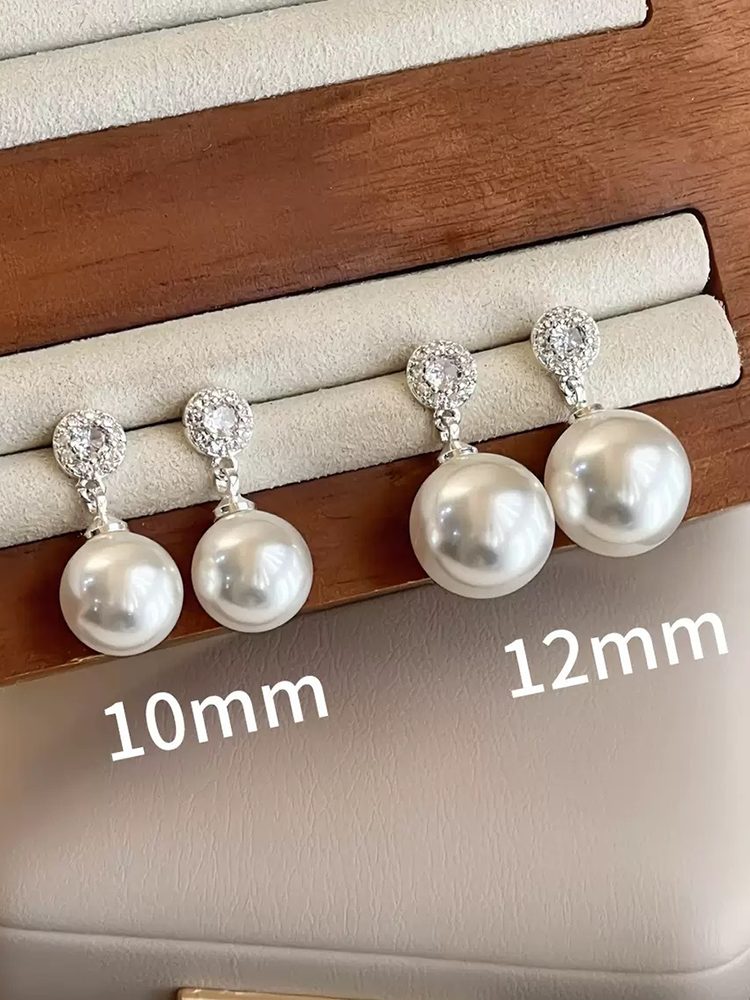 Elegant Pearl Clip-On Earrings, S925 Sterling Silver Post Design, Non-Pierced Earrings for Women