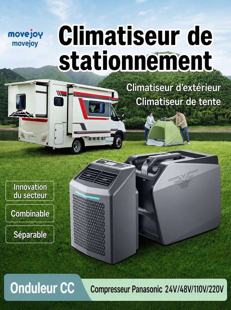 🔥Climatiseur mobile portable ultra-silencieux (petit 1 CV) | Réduction de bruit 40 dB | Split intérieur et extérieur