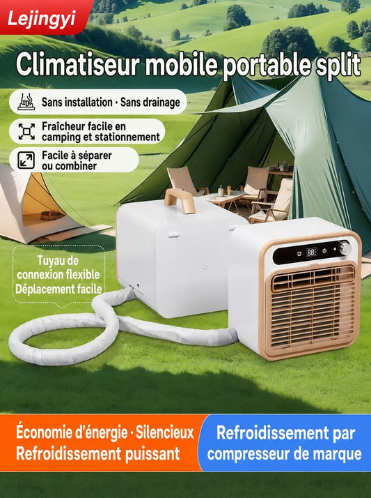 🔥Ultra-Quiet Portable Mobile AC (Small 1 HP) | 40dB Noise Reduction | Indoor & Outdoor Split
