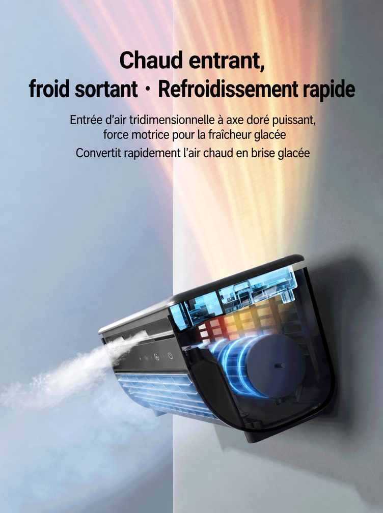 Refroidisseur d'air portable de cuisine avec refroidissement à semi-conducteurs | Livraison en 4 à 7 jours