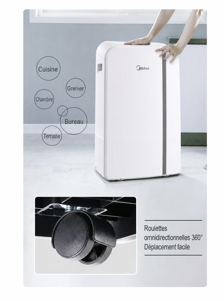 Delivery to France in 10-15 days | 18000 BTU Smart Portable Air Conditioner with Heat Pump – No Outdoor Unit Required
