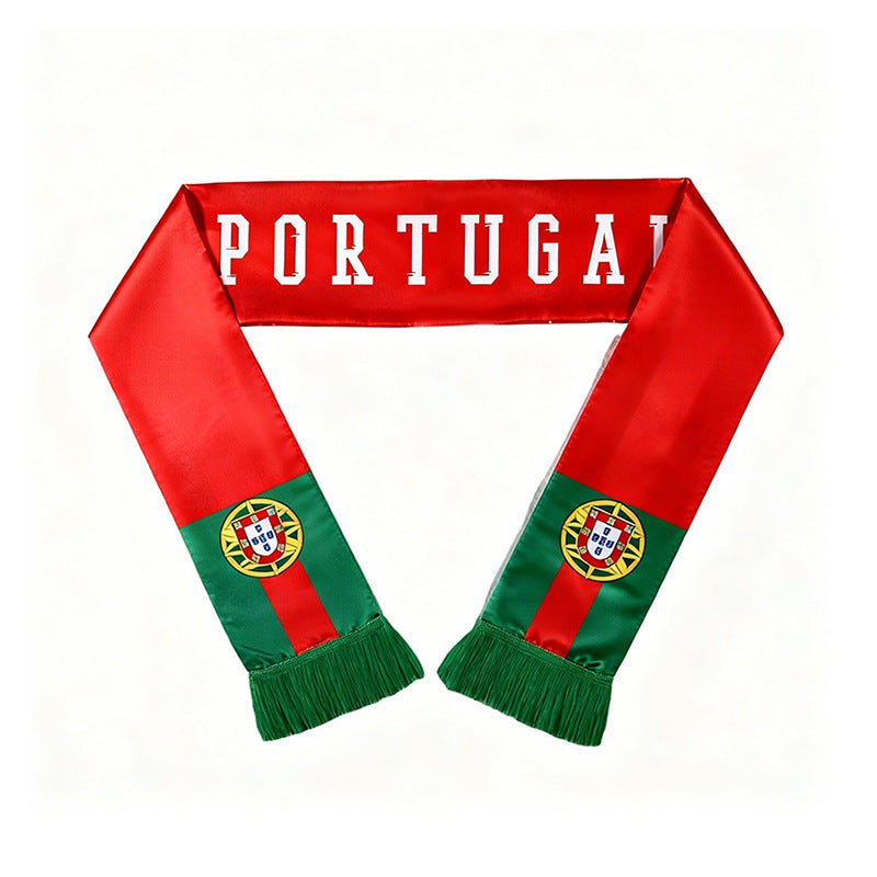 2026 Football Fan Scarf – Polyester Supporter Scarf with Custom Logo, Team Spirit Cheer Scarf for Sports Events and Fan Parties