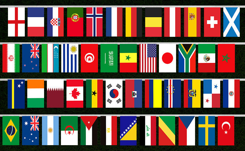 2026 International Football Tournament Flag Decorations – 48 Nation Banner Set, Handheld Flags, Shawl Flags, Fan Party Decorations, Custom Wholesale Available
