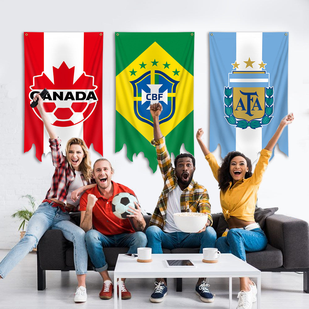 2026 International Football Tournament Flag Decorations – 48 Nation Banner Set, Handheld Flags, Shawl Flags, Fan Party Decorations, Custom Wholesale Available