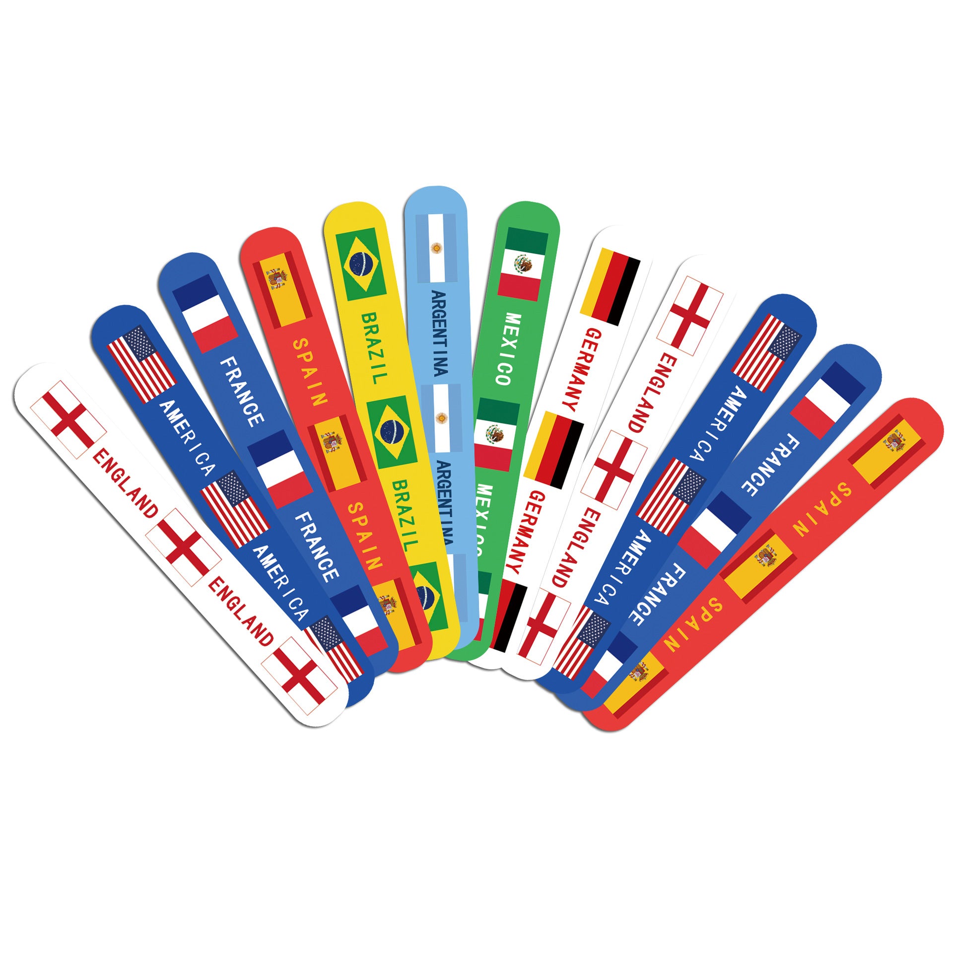 2026 US-Canada-Mexico Football Slap Bracelets for Children, National Team Birthday Party Gift Set