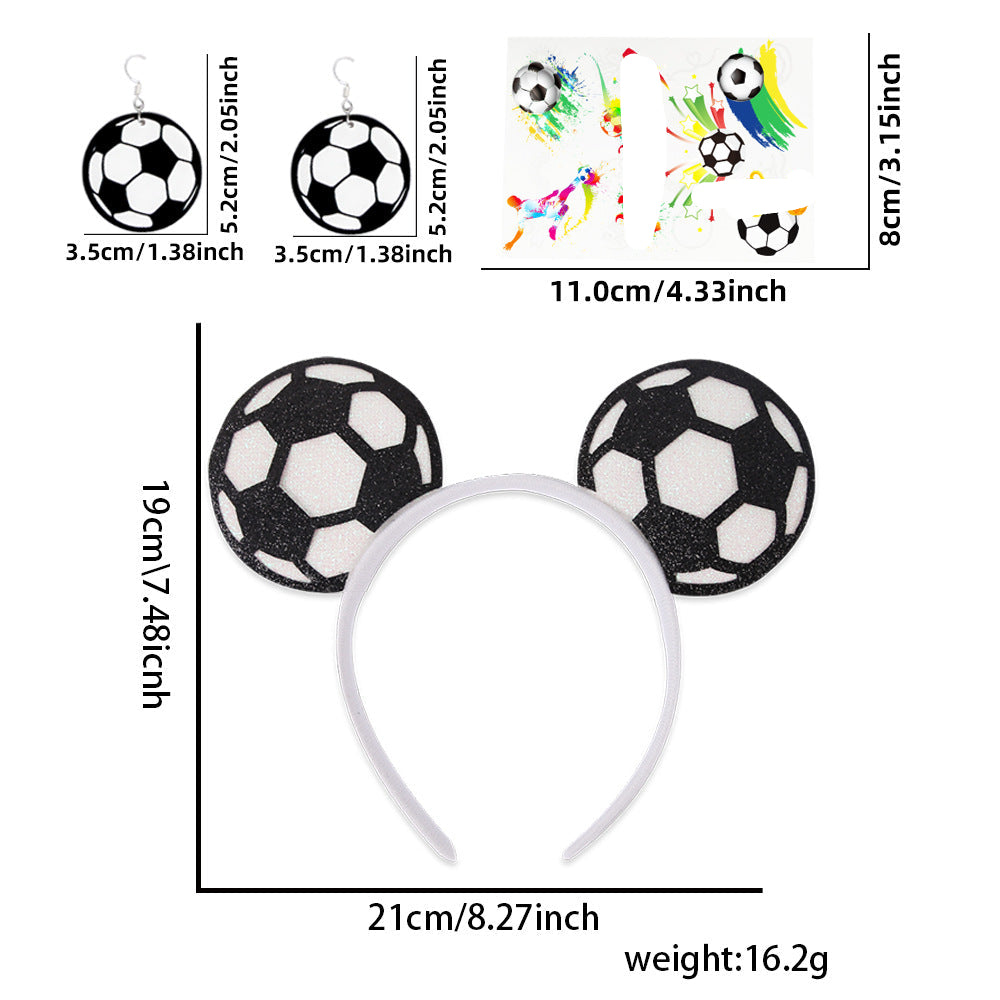 2026 USA-Canada-Mexico Football Fan Accessories Set – Headband, Earrings & Temporary Tattoo Stickers 3-Piece Supporter Kit