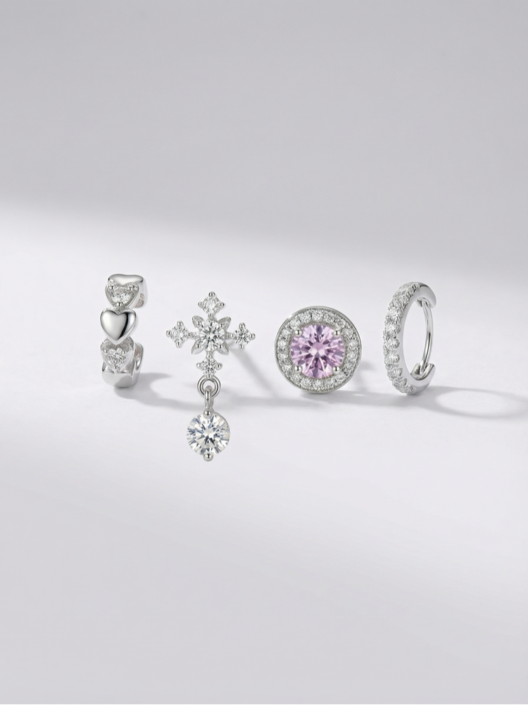 Pink Pavé 316L Surgical Steel Stud