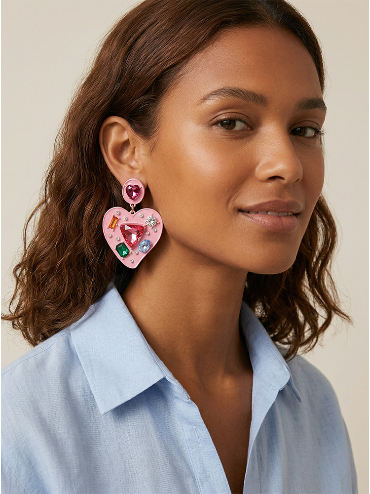 Boucles d'oreilles Pink Bingo Statement