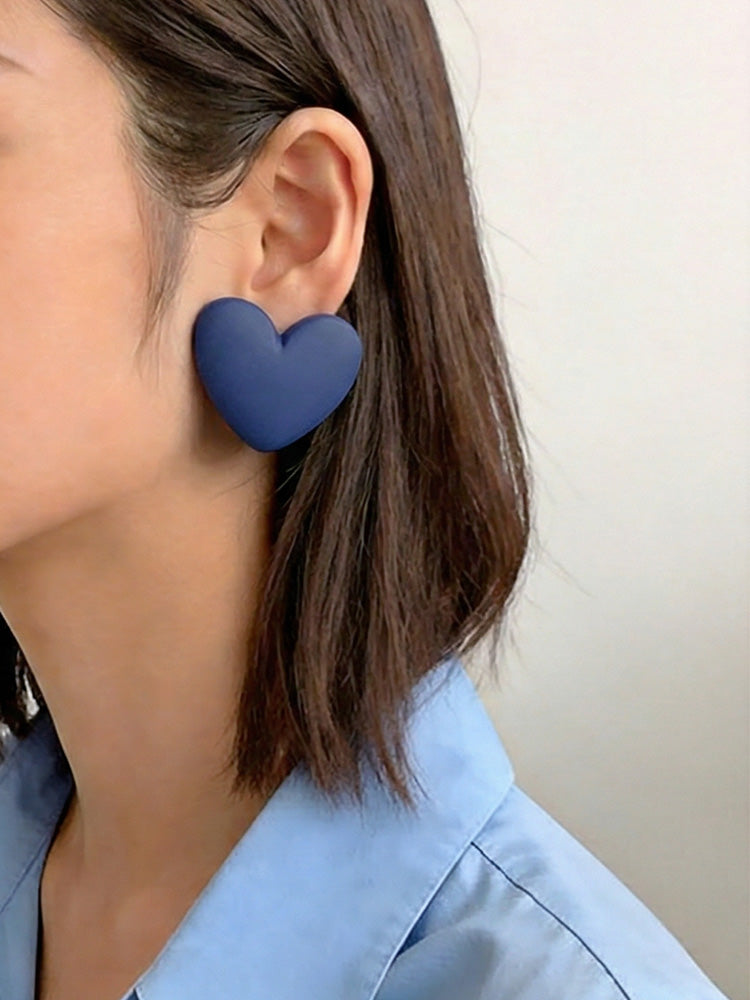 Boucles d'oreilles en acrylique colorées en forme de cœur de bonbon gélifié