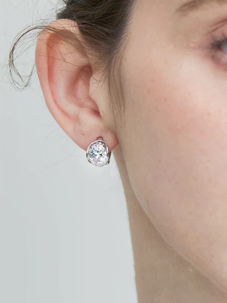 2 Carat Moissanite Studs & Hoop Earrings, S925 Sterling Silver Gold Plated, Hypoallergenic & Sleep-Friendly Daily Jewelry, GRA Certified