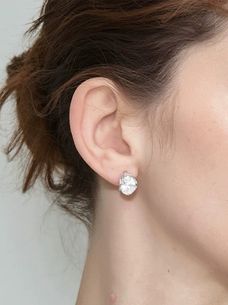 2 Carat Moissanite Studs & Hoop Earrings, S925 Sterling Silver Gold Plated, Hypoallergenic & Sleep-Friendly Daily Jewelry, GRA Certified