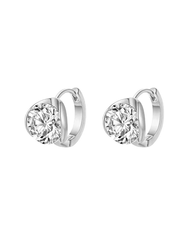 2 Carat Moissanite Studs & Hoop Earrings, S925 Sterling Silver Gold Plated, Hypoallergenic & Sleep-Friendly Daily Jewelry, GRA Certified