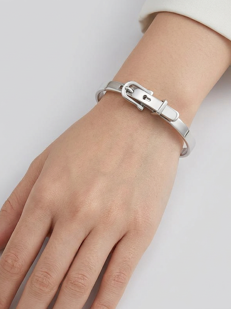 Bracelet unisexe à double anneau entrelacé