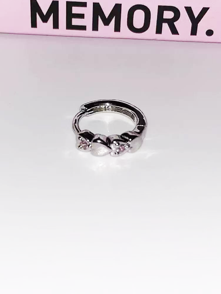 Pink Pavé 316L Surgical Steel Stud Women Men | 18K Gold P... - view 6