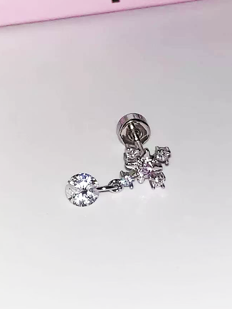 Pink Pavé 316L Surgical Steel Stud Women Men | 18K Gold P... - view 7
