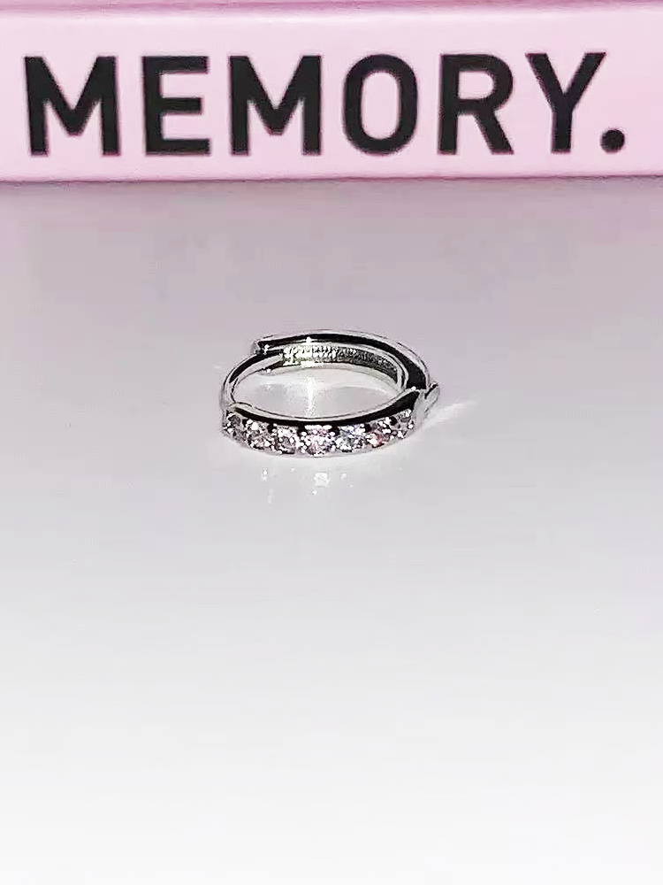 Pink Pavé 316L Surgical Steel Stud Women Men | 18K Gold P... - view 9