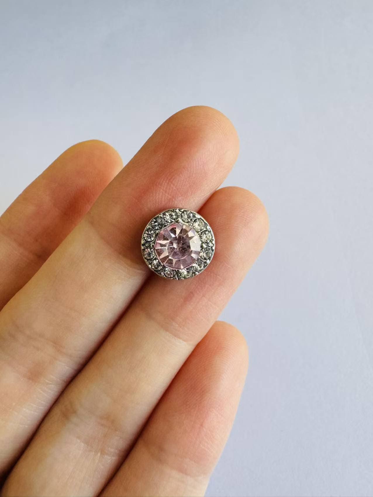 Pink Pavé 316L Surgical Steel Stud Women Men | 18K Gold P... - view 5