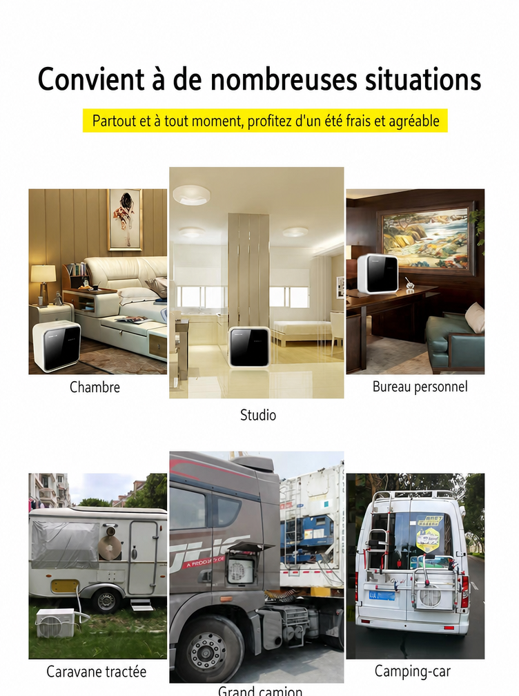 Climatiseur Split Portable Détachable (Petit 1 CV) | Pour VR, Extérieur & Maison | Ultra-Silencieux