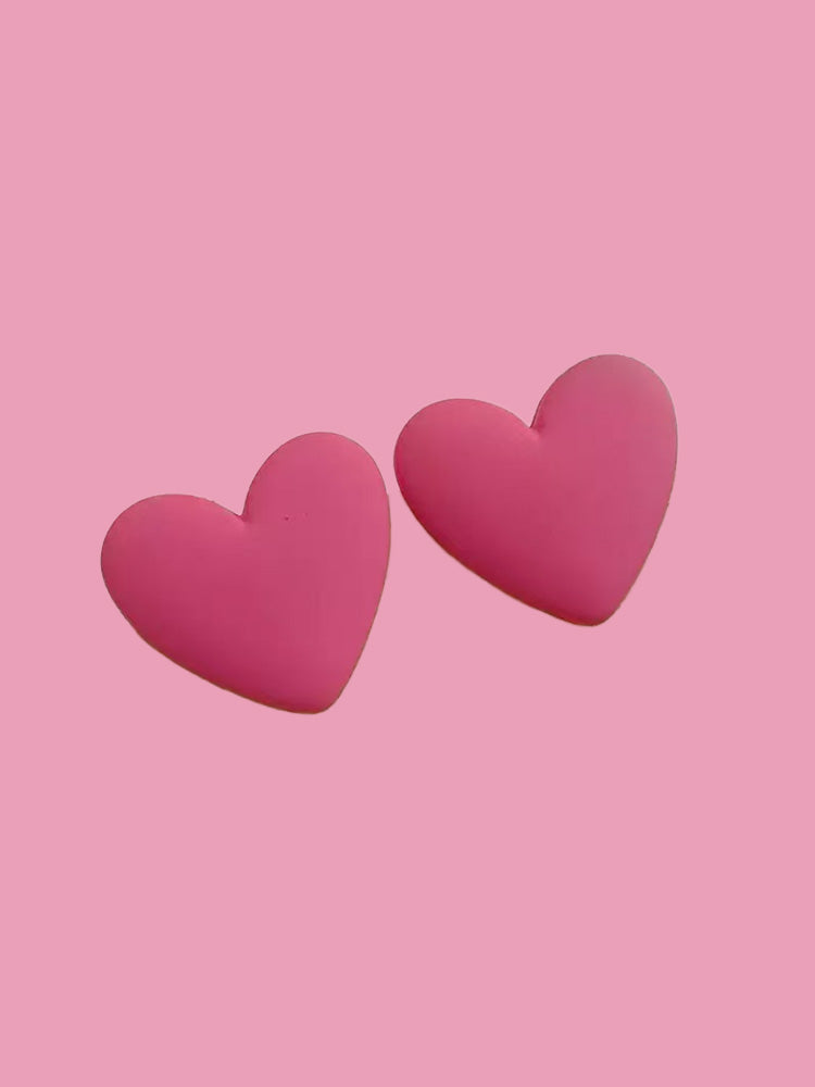 Boucles d'oreilles en acrylique colorées en forme de cœur de bonbon gélifié