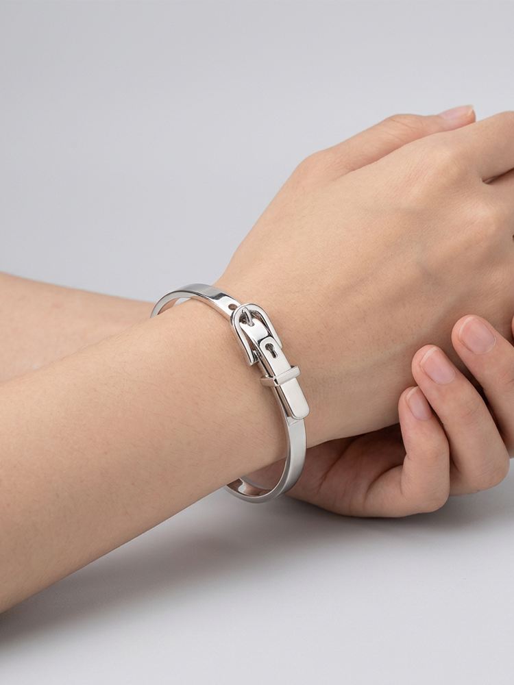 Bracelet unisexe à double anneau entrelacé