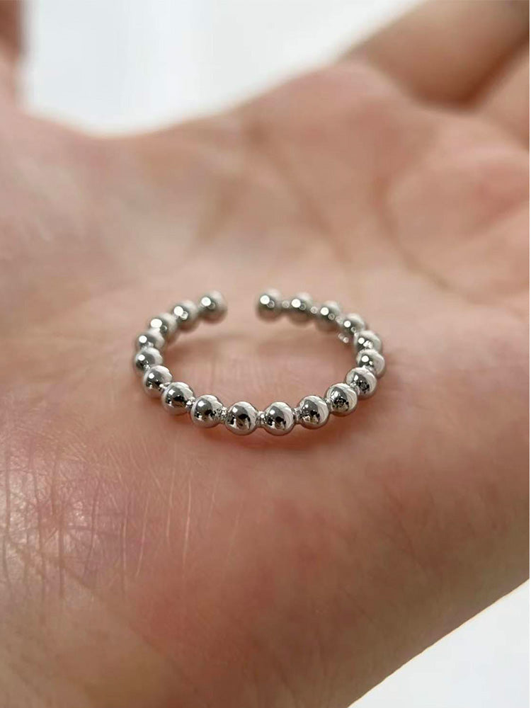 Ensemble de bagues ouvertes parisiennes en argent brossé à la main S925