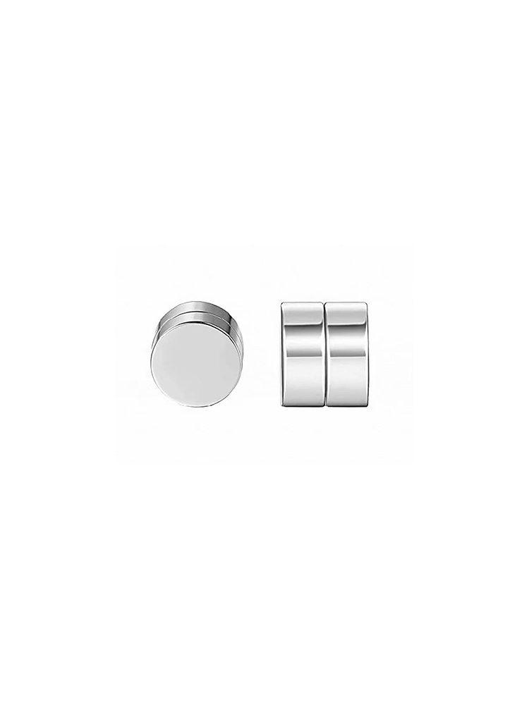 4PCS Silver Zircon Magnetic Earrings Set No Piercing