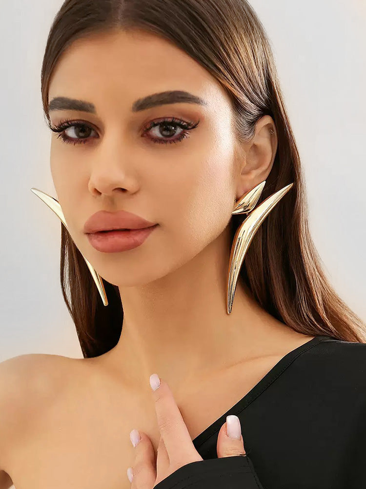 Boucles d'oreilles en métal style brutaliste