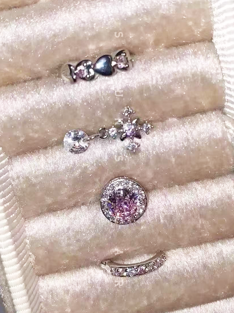 Pink Pavé 316L Surgical Steel Stud