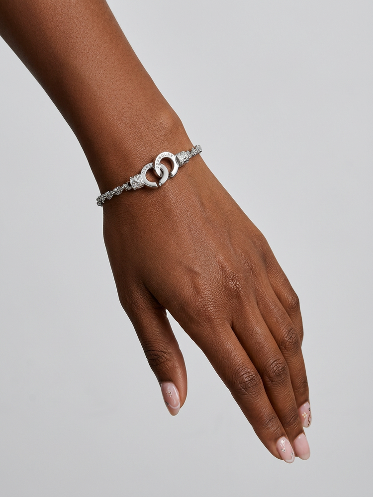 Bracelet unisexe à double anneau entrelacé