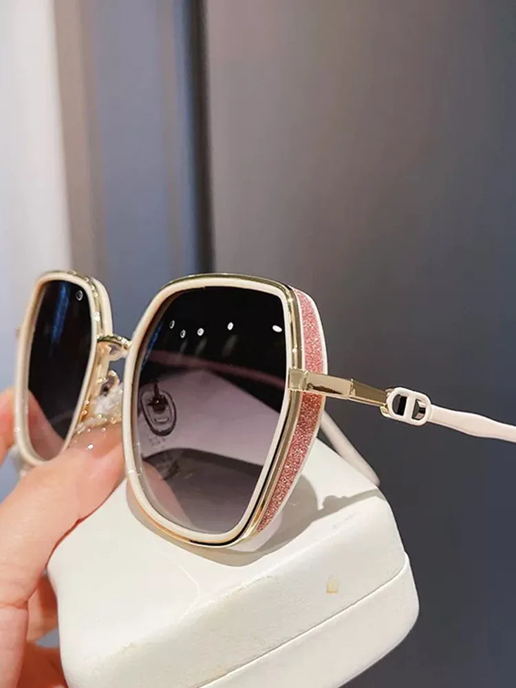90s Fashion White Square Sunglasses for Women Y2k