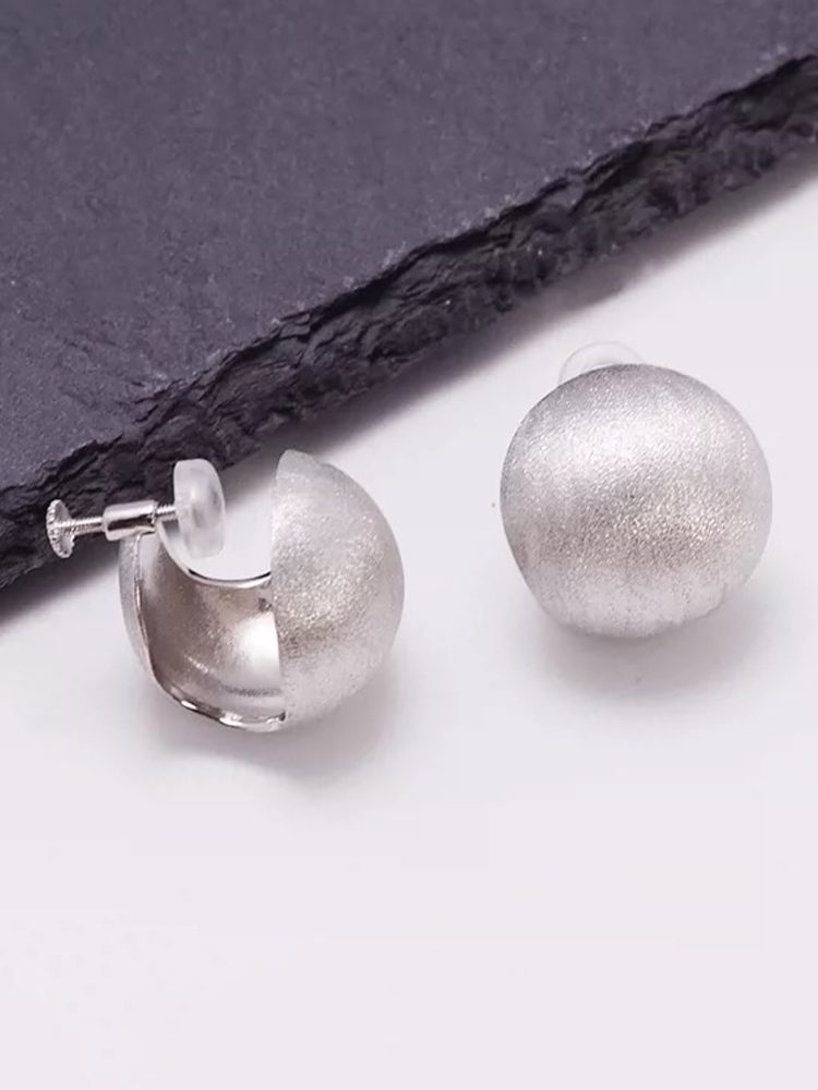 925 Sterling Silver Brushed “Light Bulb” – Non-Pierced Wedding Screw Back Clip-On Earrings