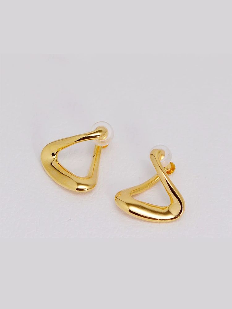 925 Sterling Silver Gold Plated Elegant – Comfortable Non-Pierced Screw Back Clip-On Earrings