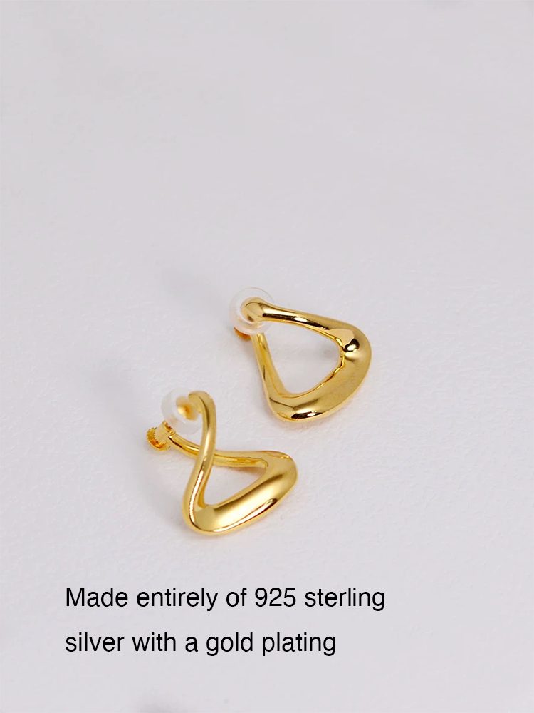 925 Sterling Silver Gold Plated Elegant – Comfortable Non-Pierced Screw Back Clip-On Earrings