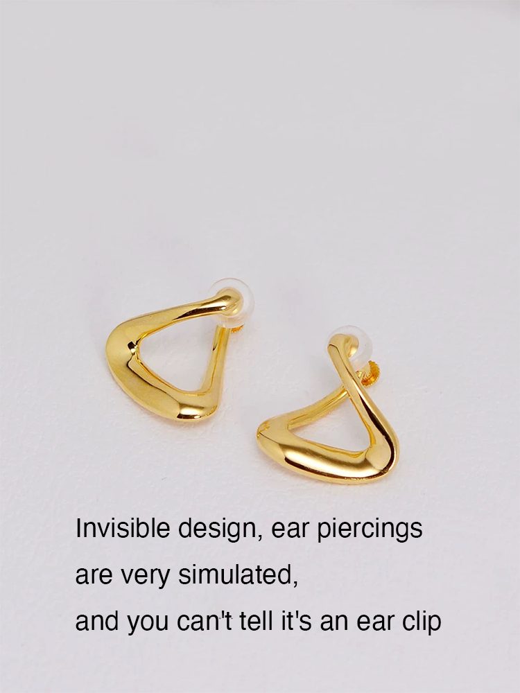 925 Sterling Silver Gold Plated Elegant – Comfortable Non-Pierced Screw Back Clip-On Earrings