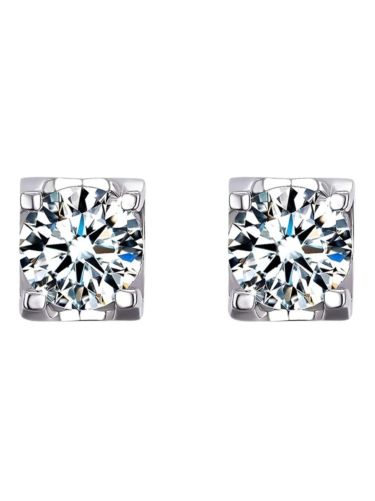 925 Sterling Silver Gold Plated Moissanite Stud Earrings - 4-Prong GRA Certified Hypoallergenic Sleep-Safe Earrings 