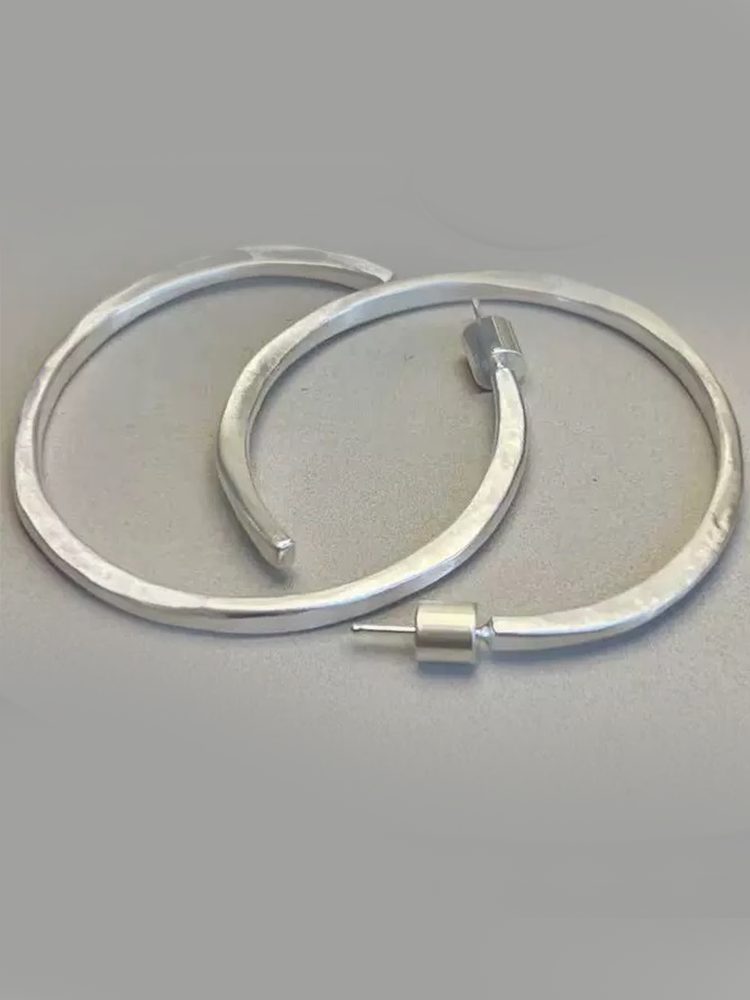 925 Sterling Silver Oversized Hoop Earrings – Minimalist Statement Large Hoops