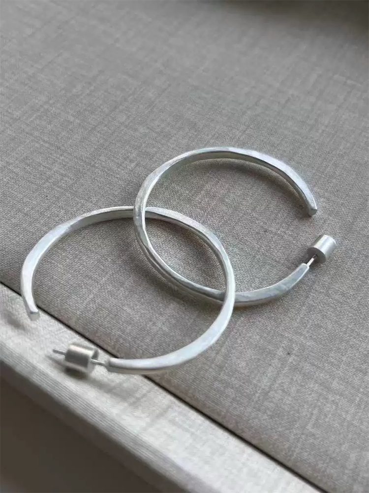 925 Sterling Silver Oversized Hoop Earrings – Minimalist Statement Large Hoops