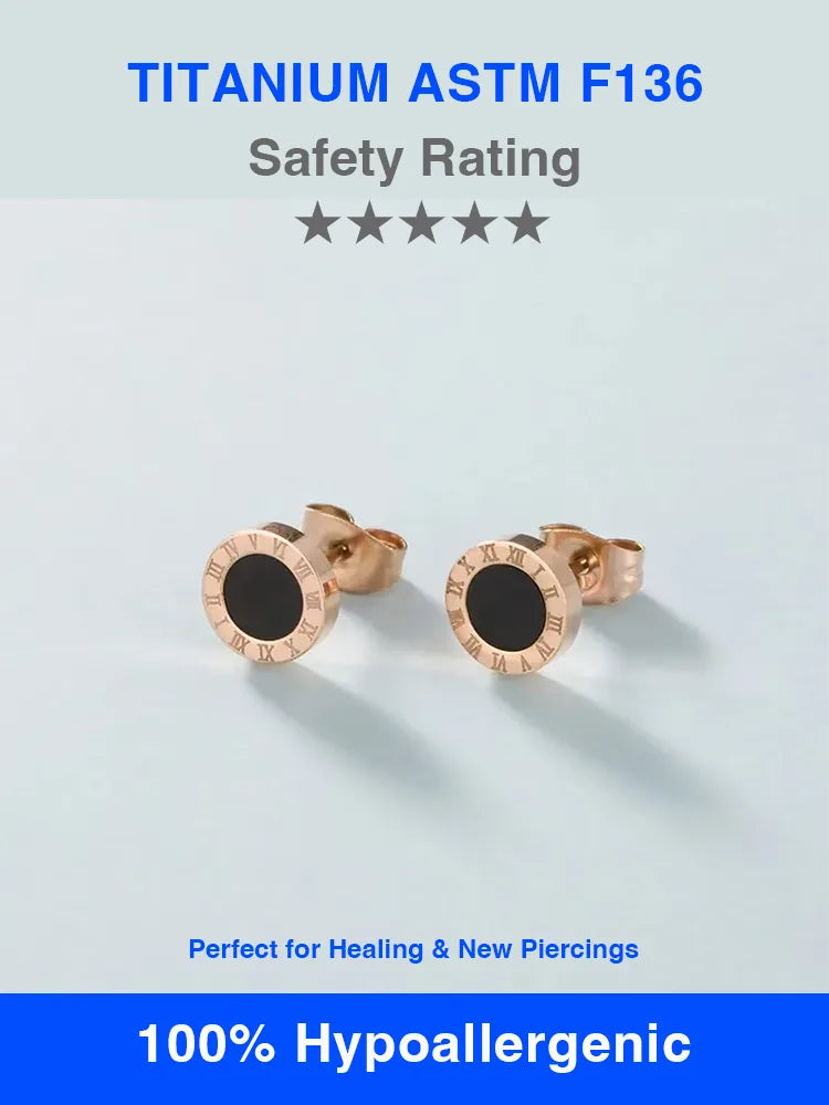 ASTM F136 Titanium Roman Numeral Studs
