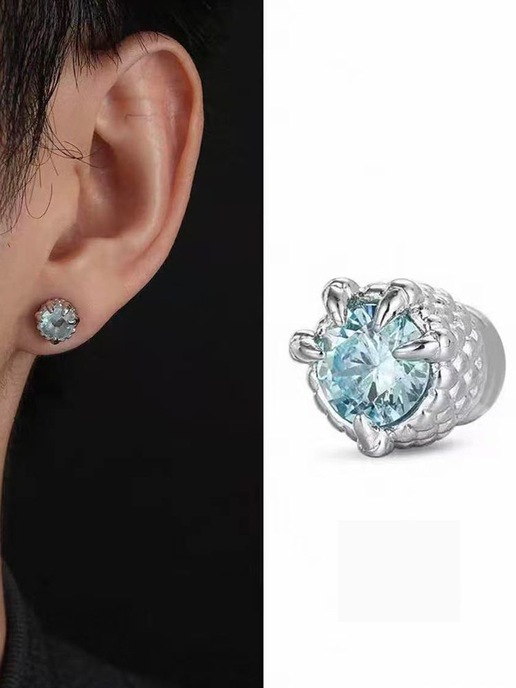 Blue Dragon Claw Magnetic Earrings for Men