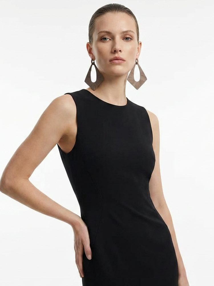 Brown fabric earrings S925 silver studs