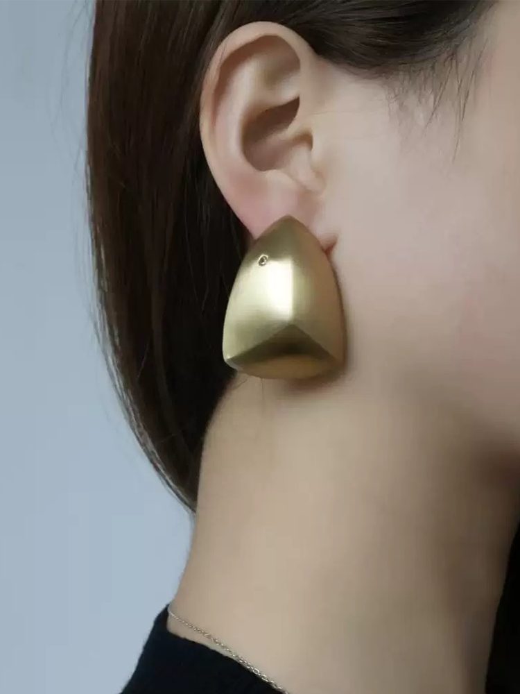 Brushed Finish Oversized Hoop Earrings – Gold Plated Statement Earrings