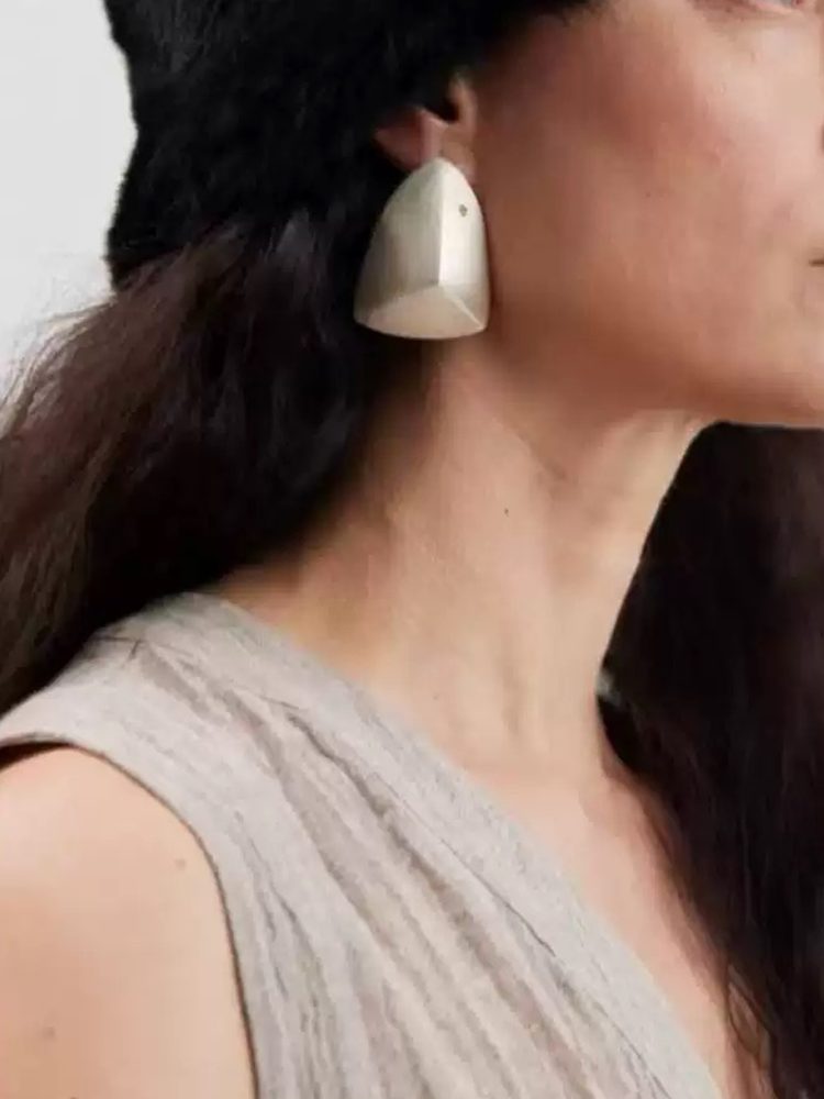 Brushed Finish Oversized Hoop Earrings – Gold Plated Statement Earrings