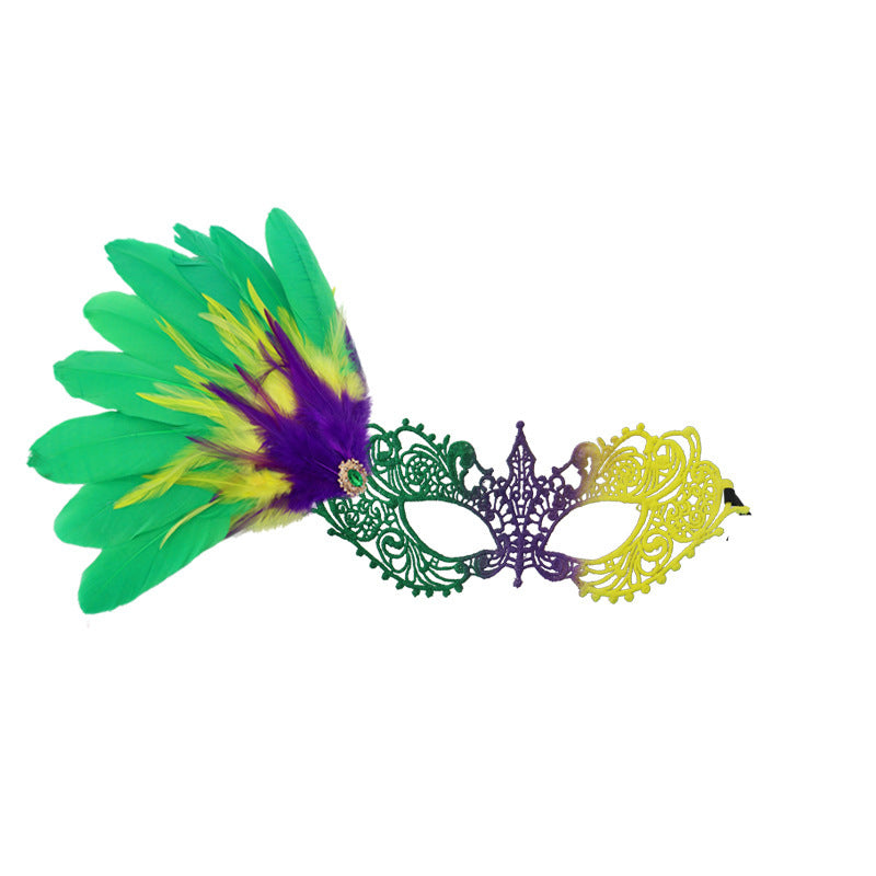Clothing three-color feather suit, half-face mask, accessories, shawl, cosplay costume props for World Cup Carnival