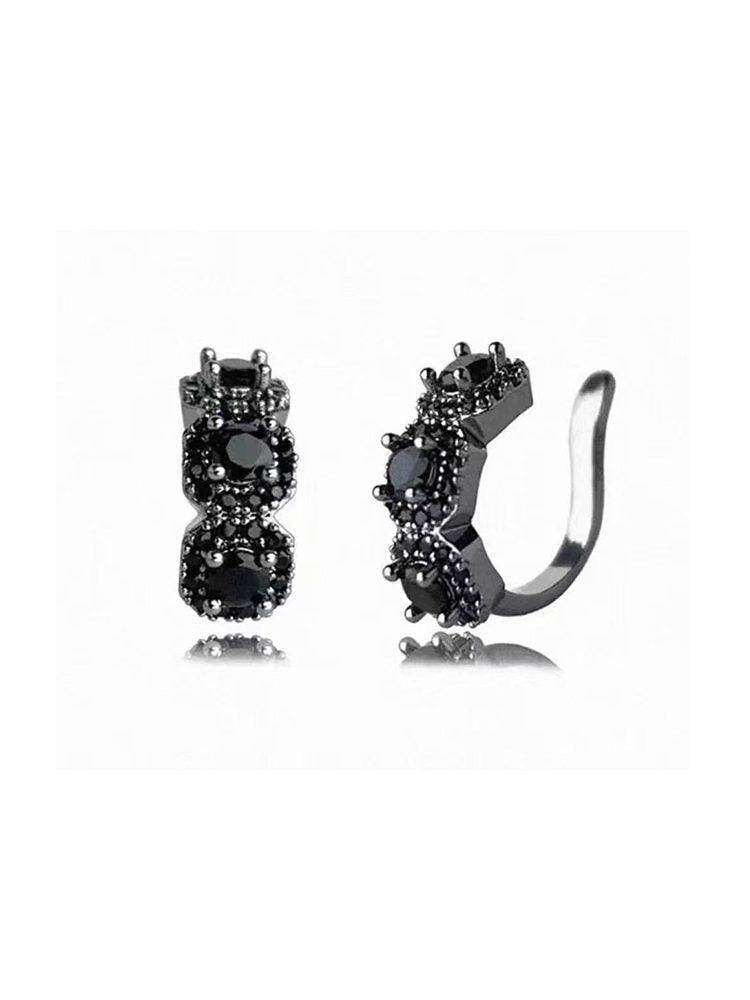 Cool 3-Style No Piercing Ear Stud Set with Moissanite