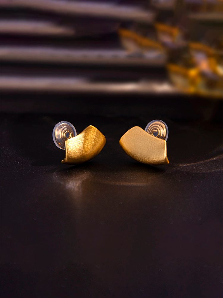 Earrings Unique Personality Design Copper Gold Plated With 18k Gold Silver S925 Stud