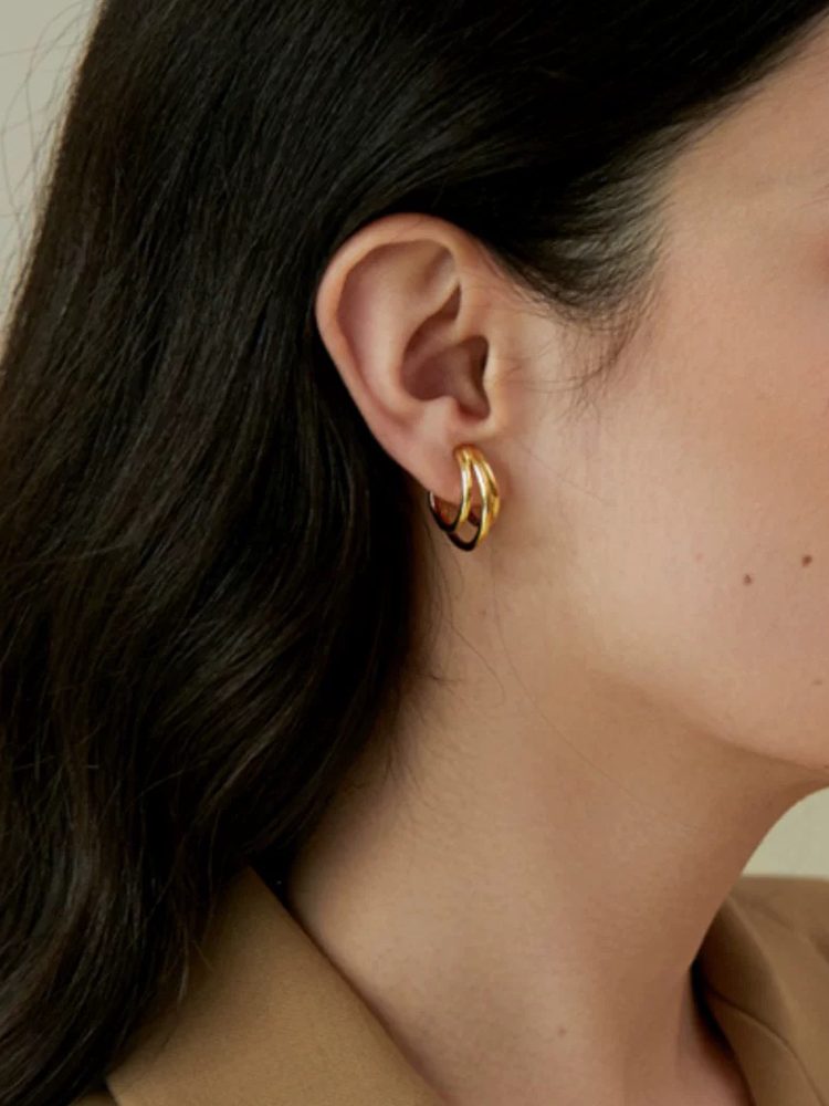 Elegant Spiral Clip-On Earrings – 18K Gold Plated Non-Pierced Earrings Comfortable Everyday Wear