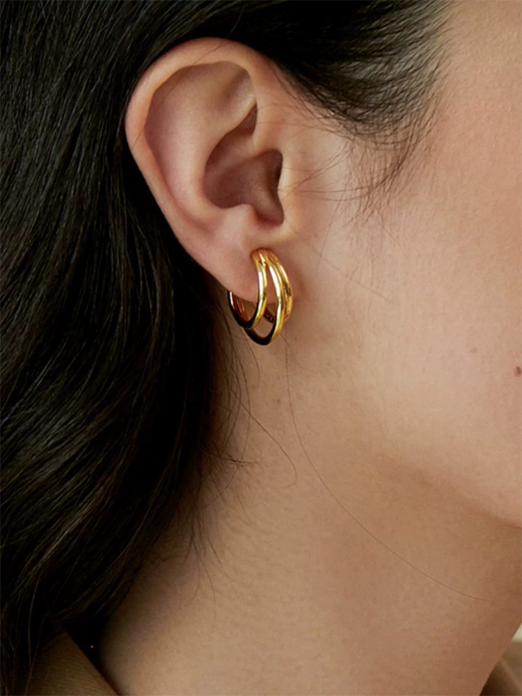 Elegant Spiral Clip-On Earrings – 18K Gold Plated Non-Pierced Earrings Comfortable Everyday Wear